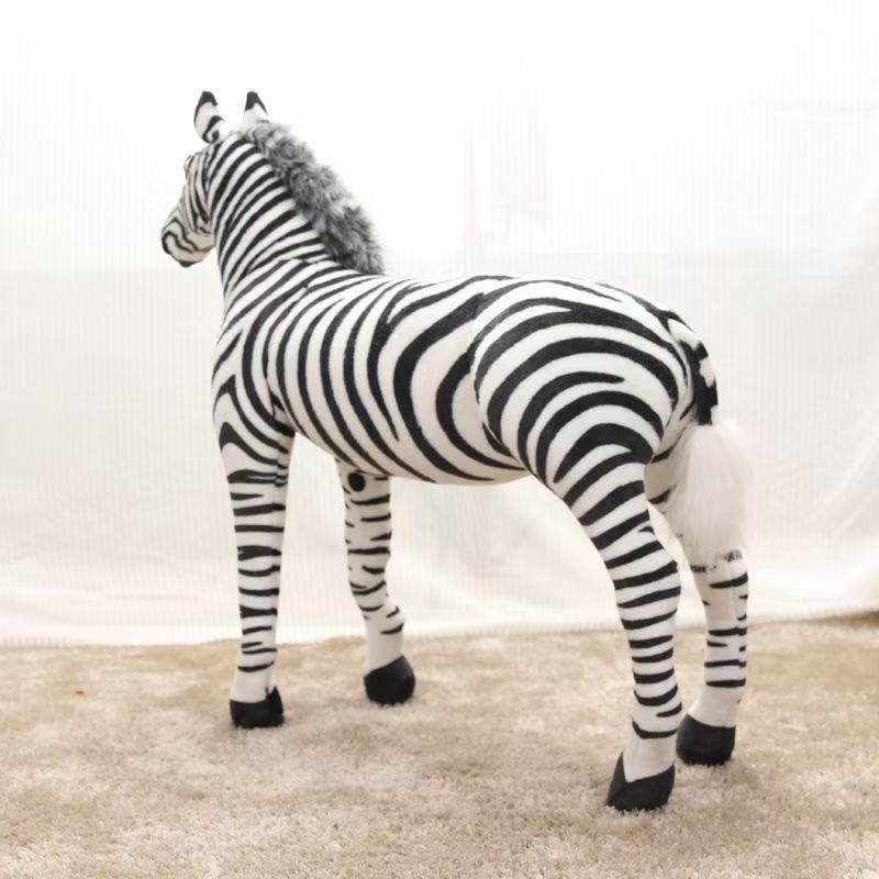 Realistic Zebra Plush Toy – Lifelike Stuffed Animal, Photography Prop & Home Decor