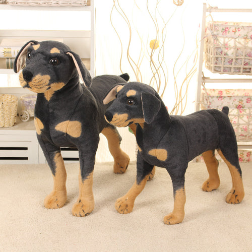 Realistic Black Upright-Eared Dog Plush Toy – Lifelike Stuffed Puppy, Soft Plush Doll & Home Decor