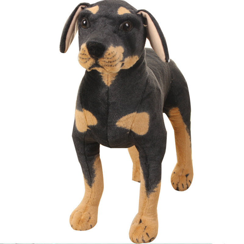 Realistic Black Upright-Eared Dog Plush Toy – Lifelike Stuffed Puppy, Soft Plush Doll & Home Decor